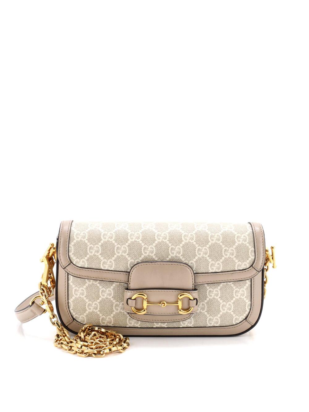 Gucci Horsebit Shoulder Bag Gg Coated #377284G23B